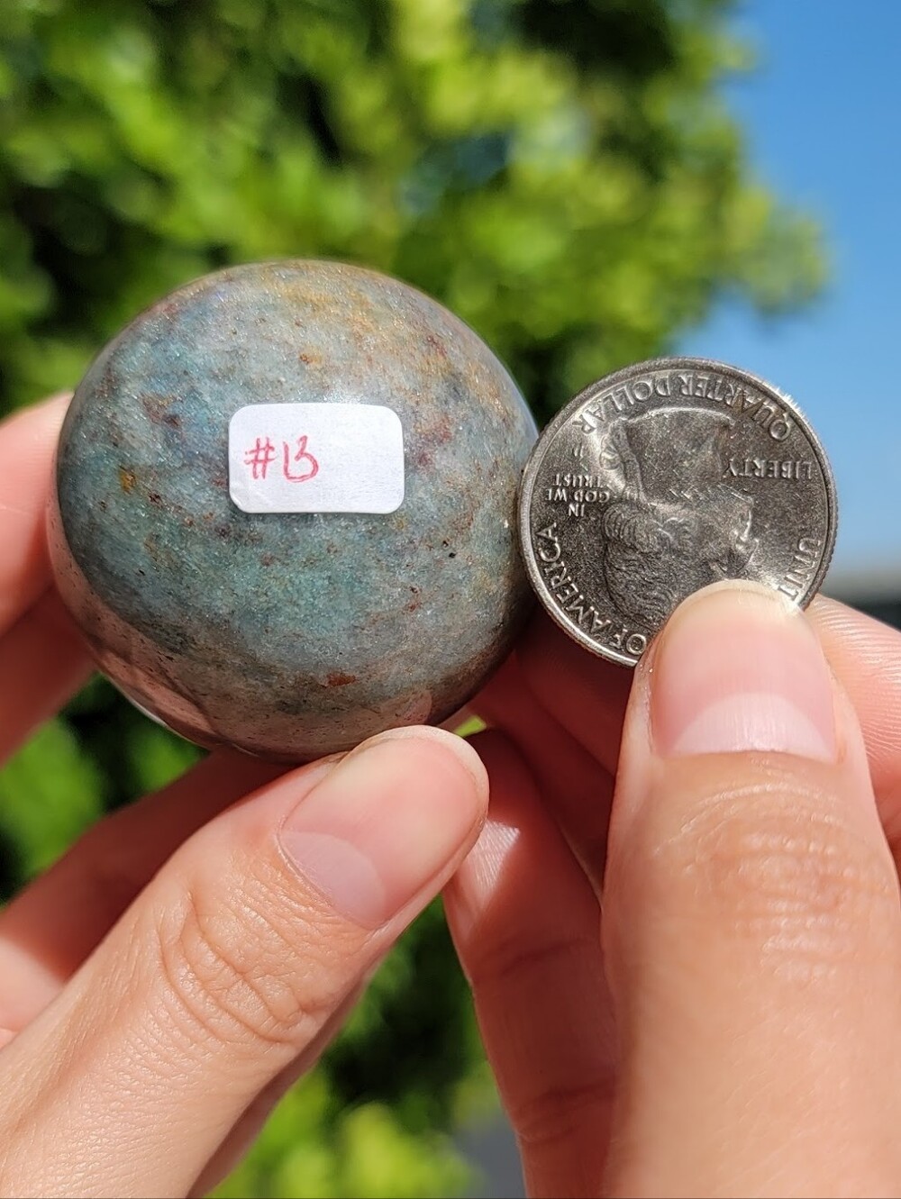 (#13) NEW 41.9MM - 104G RAINBOW AVENTURINE SPHERE